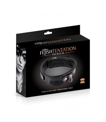 PREMIUM COLLAR CON ANILLA NEGRO/ROJO