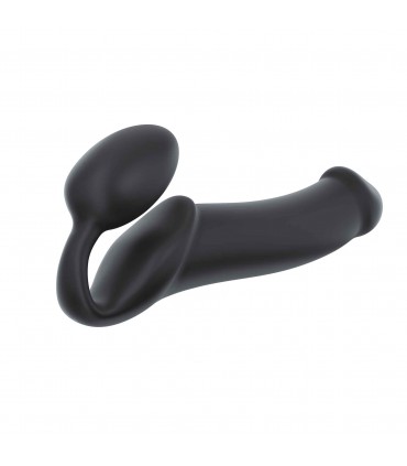 ARNÉS DILDO STRAP-ON  FLEXIBLE SILICONA SUAVE NEGRO XL