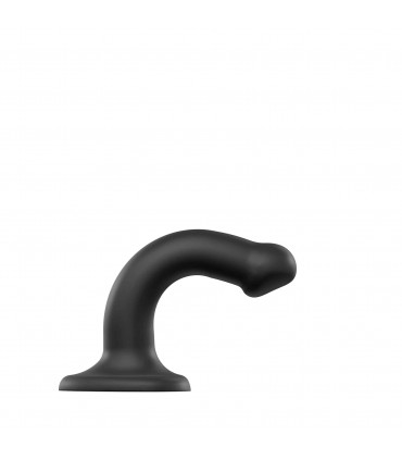 DILDO WITH SUCTION CUP SUITABLE HARNESS DUAL DENSITY FLEXIBLE BLACK S