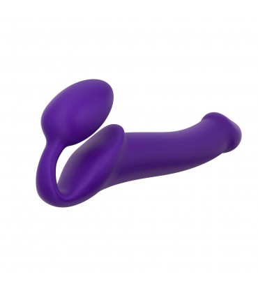 ARNÉS DILDO STRAP-ON FLEXIBLE SILICONA SUAVE VIOLETA L