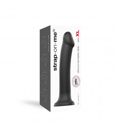 DILDO C/VENTOSA APTO ARNÉS DUAL DENSITY FLEXIBLE NEGRO XL