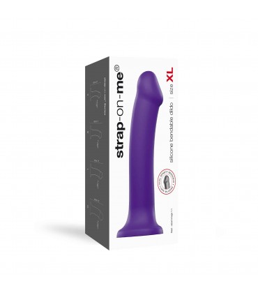 DILDO MIT SAUGNAPF GEEIGNETES HARNESS DUAL DENSITY FLEXIBLE VIOLETT XL