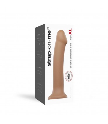 DILDO C/VENTOSA APTO ARNÉS DUAL DENSITY FLEXIBLE CARAMELO XL