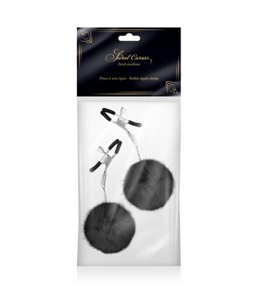 VERSTELLBARE KLEMMEN MIT SCHWARZEM POMPOM