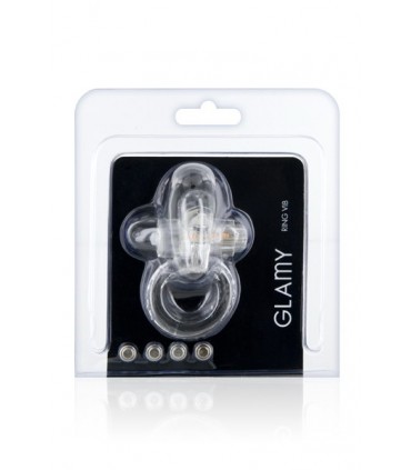 ANILLO VIBRADOR GLAMY RING TRANSPARENTE