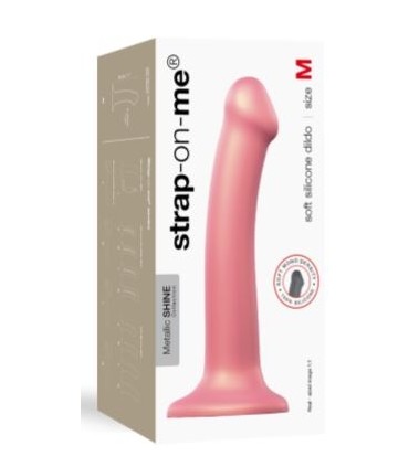 DILDO MONO DENSIDAD ROSA METALIZADO M