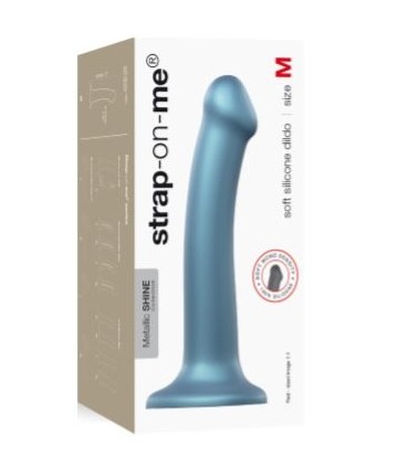 DILDO MONO DENSIDAD AZUL METALIZADO M