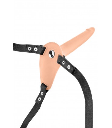 ARNÉS STRAP-ON FLESH SILICONA VIBRADOR USB 15"5 CM