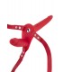 ARNÉS STRAP-ON DOBLE ROJO SILICONA VIBRADOR USB  15"5 CM