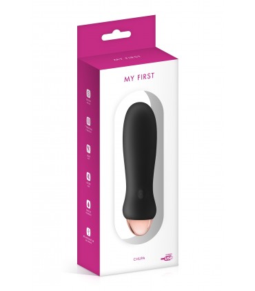 MINI VIBRADOR SILICONA RECARGABLE CHUPA NEGRO
